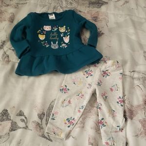 Carter's baby girl peplum top and legging set